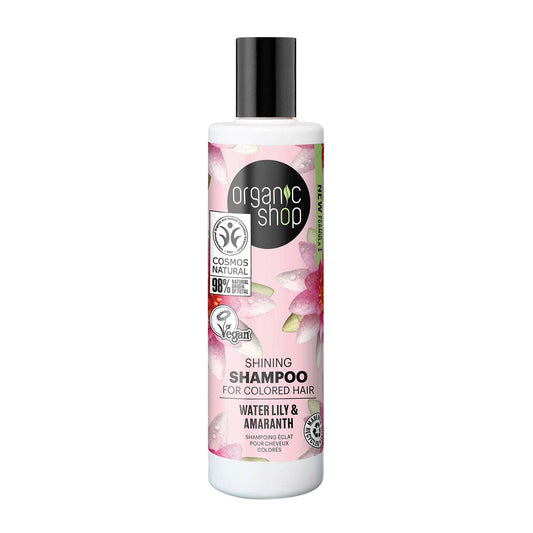 OS Shining Shampoo for Colored Hair Water Lily and Amaranth, 280 ml - Organic Shop Kuwait