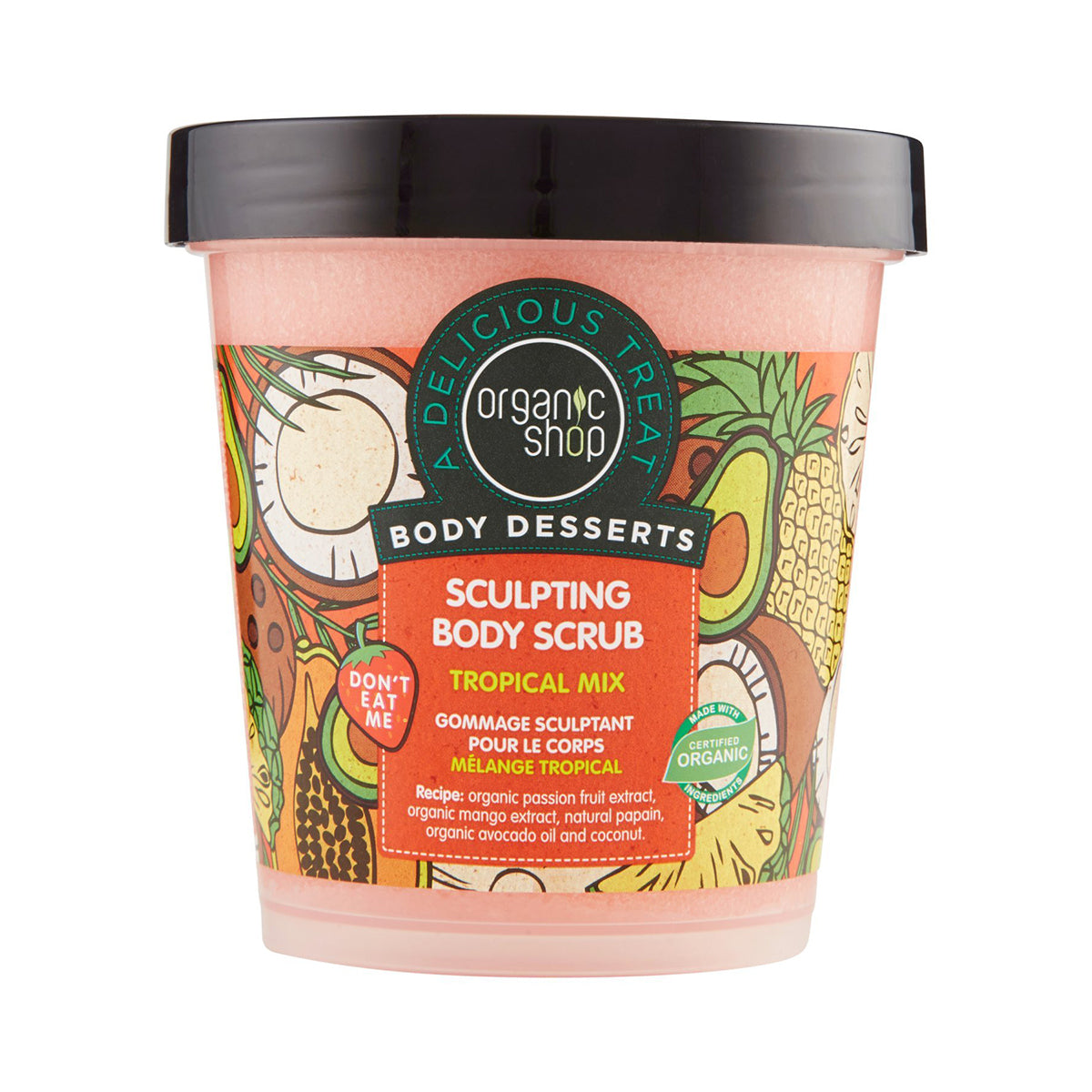 Organic Shop Body Desserts Tropical Mix Sculpting Body Scrub, 450 ml - Organic Shop Kuwait