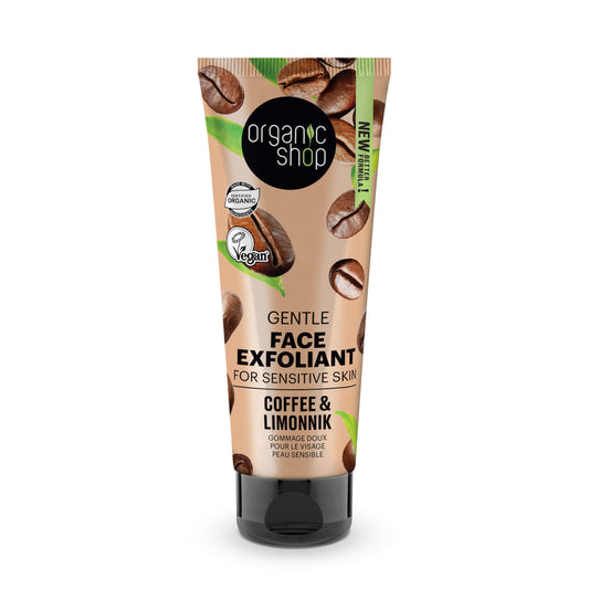 OS Gentle Face Exfoliant For Sensitive Skin Coffee and Limonnik, 75 ml - Organic Shop Kuwait