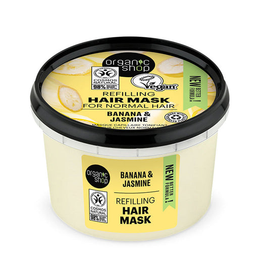 OS Refilling Hair Mask for Normal Hair Banana and Jasmine, 250 ml - Organic Shop Kuwait