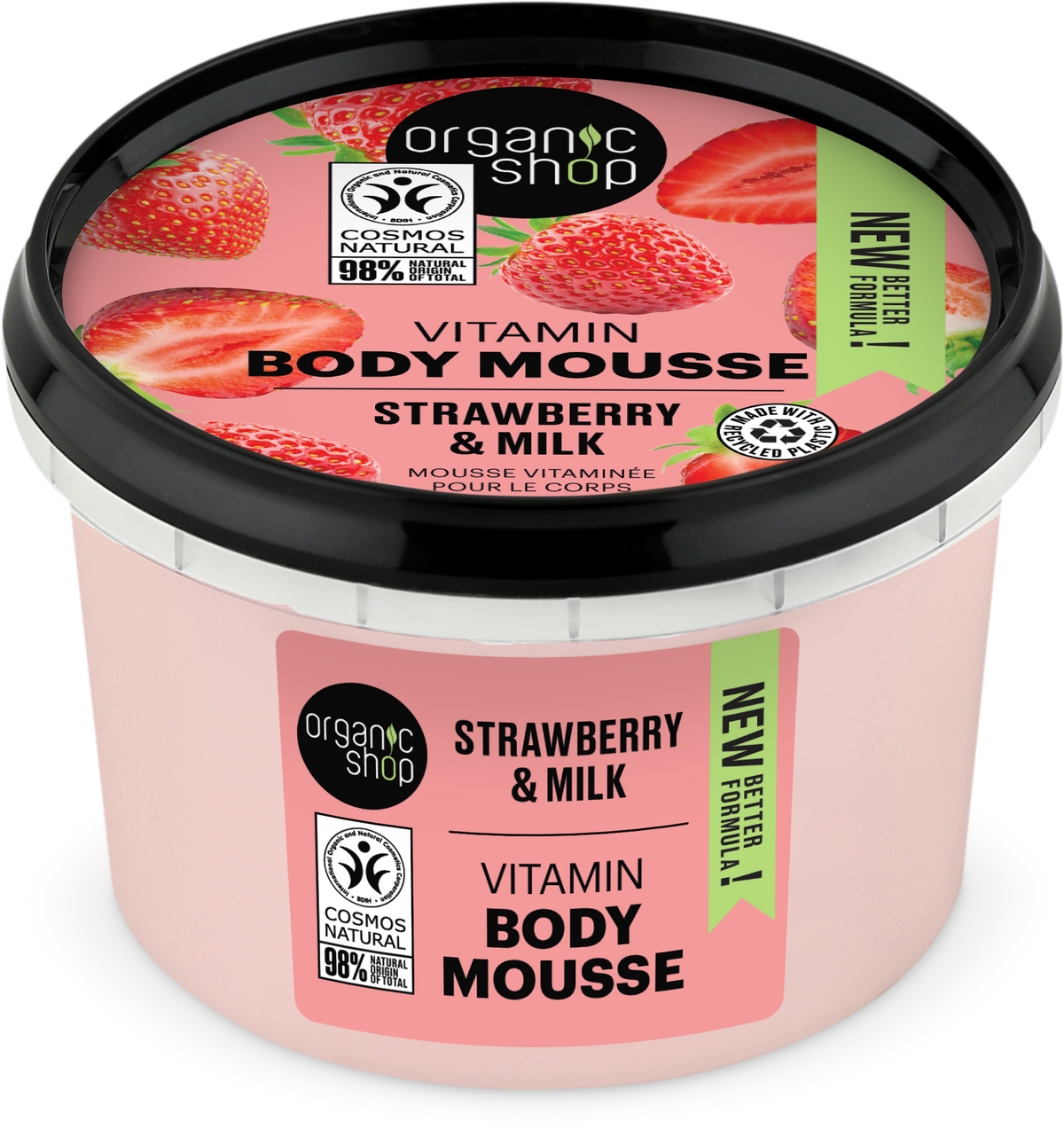 OS Vitamin Body Mousse Strawberry, 250 ml - Organic Shop Kuwait