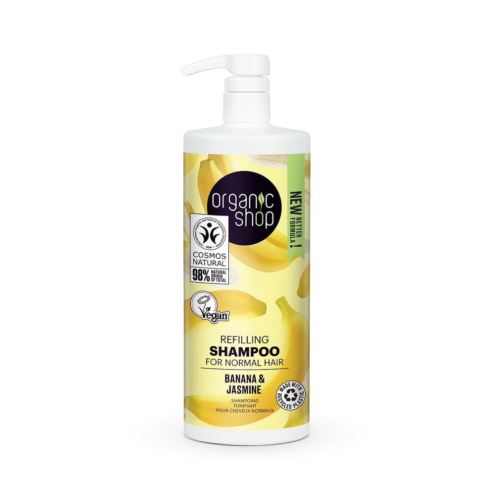 OS Refilling Shampoo for Normal Hair Banana and Jasmine, 1000 ml - Organic Shop Kuwait