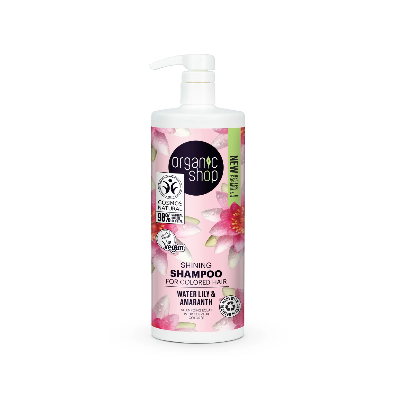 OS Shining Shampoo for Colored Hair Water Lily and Amaranth, 1000 ml - Organic Shop Kuwait