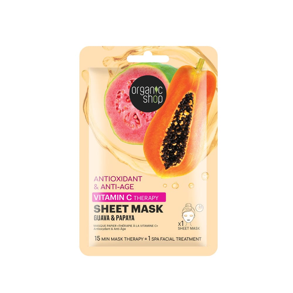 OS. Vitamin C Therapy Sheet Mask. Guava & Papaya, 1 pc - Organic Shop Kuwait